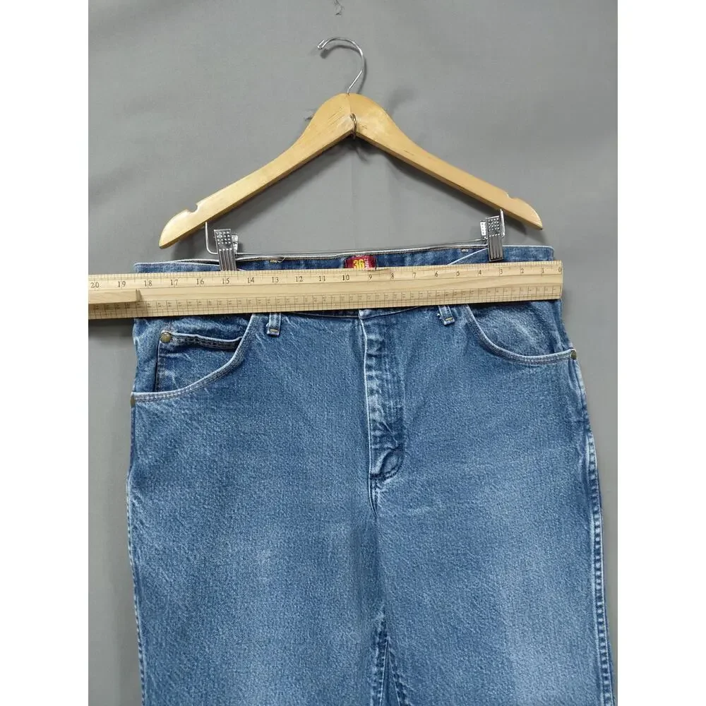 Wrangler Blue Slim Fit Straight Leg Denim Jeans Men Size W38 L30